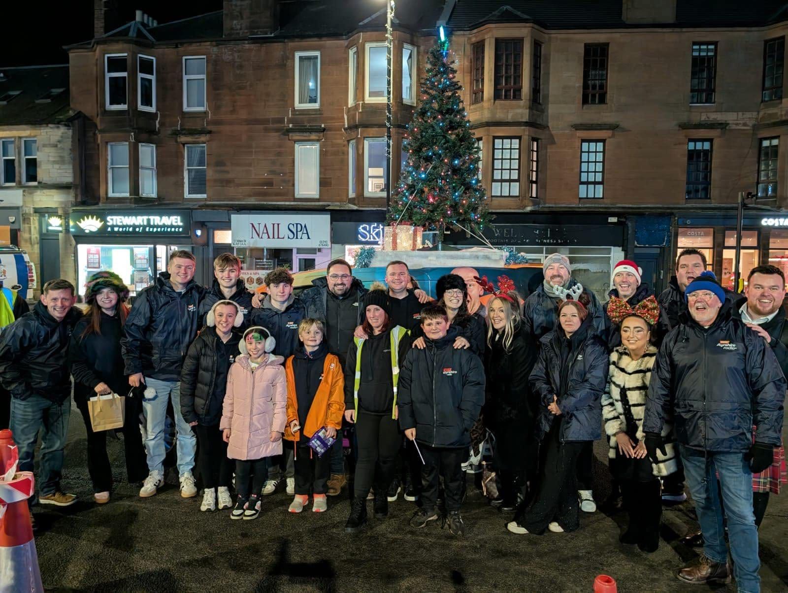Crowds gathered for the Christmas lights in Prestwick
